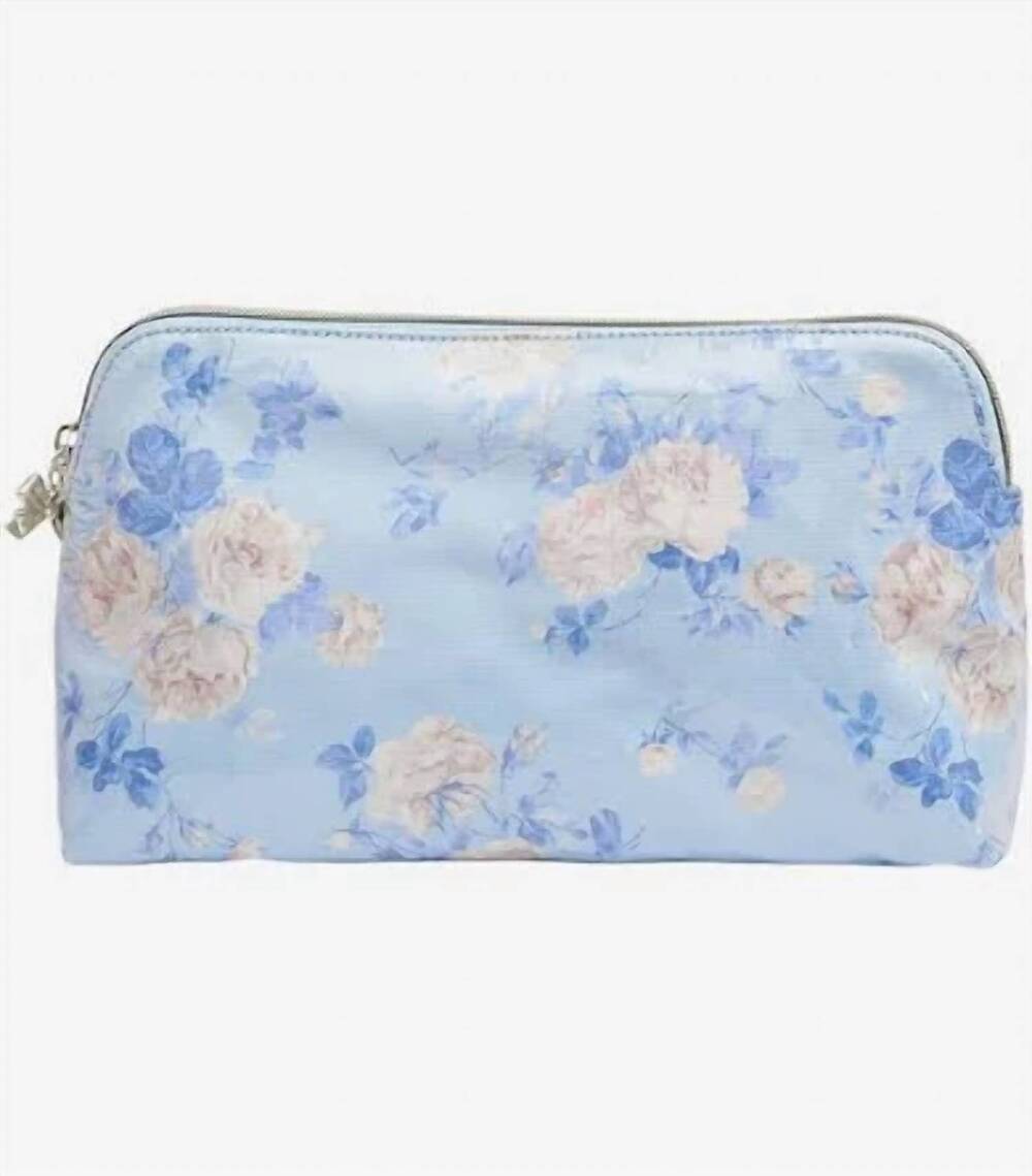 NEW LOVESHACKFANCY medium travel pouch-make up bag in whisper blue
